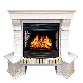 Портал Royal Flame Pierre Luxe угловой сланец белый под очаг Dioramic 25 FX фото