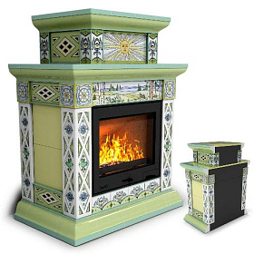 Облицовка камина КимрПечь Билибин пристенный-двухъярусный художественный для топок 600 фото